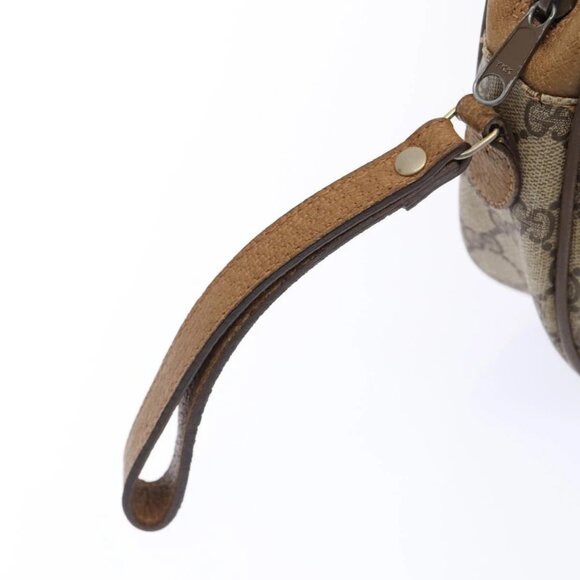 GUCCI GG Supreme Web Sherry Line Clutch Bag PVC Beige Red 89 01 034 Auth fm3793 - Picture 8 of 16